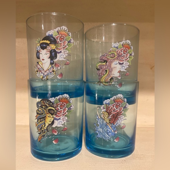 Ed Hardy Other Ed Hardy Whiskey Glasses Poshmark